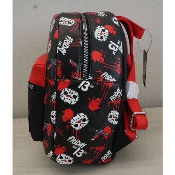 Bioworld Hot Topic Black/Red Jason Voorhees Friday the 13th! Backpack - Picture 5 of 7